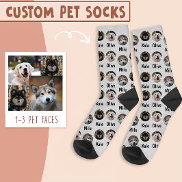 3 Hunde 3 Namen Personalisiertes Hunde-Foto auf Gr Socken