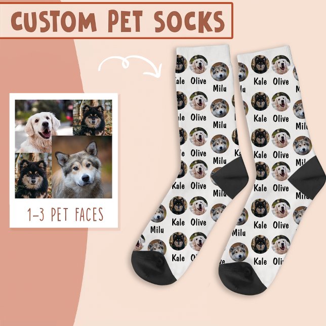 3 Hunde 3 Namen Personalisiertes Hunde-Foto auf We Socken (Von Creator hochgeladen)