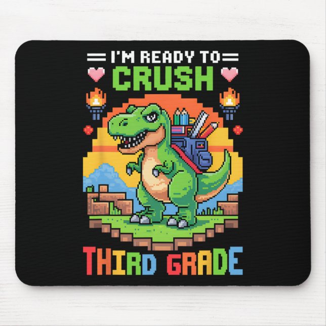 3. Ich bin bereit, die dritte Klasse Dinosaurier-S Mousepad (Vorne)