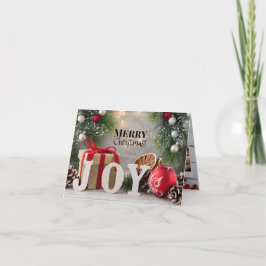 3 Image JOY Holiday Card Karte