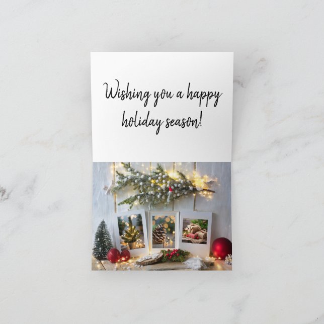 3 Image Rustic Holiday Grußkarte Karte (Innenseite)