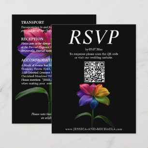 🌈3‑in‑1 Digitale RSVP + Details + Erwachsene‑Nur Begleitkarte