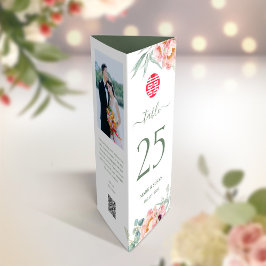 3 in 1 Table number, menu & photo thank you note
