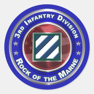 3. Infanterieabteilung "Rock of the Marne" Runder Aufkleber