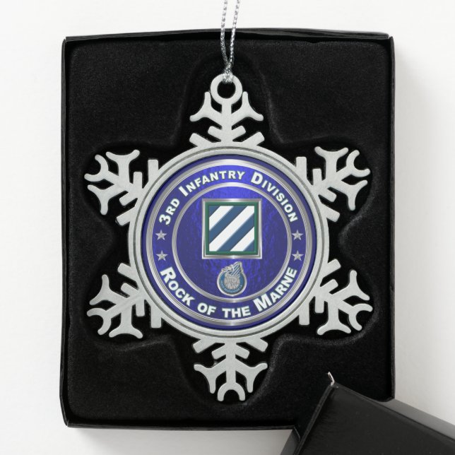 3. Infanterieabteilung Schneeflocken Zinn-Ornament (Box)