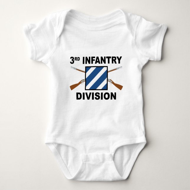 3. Infanteriedivision - gekreuzte Gewehre Baby Strampler (Vorderseite)