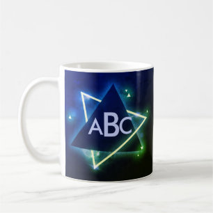 3 Initial Monogram Letter Blue Green Space Shape C Kaffeetasse