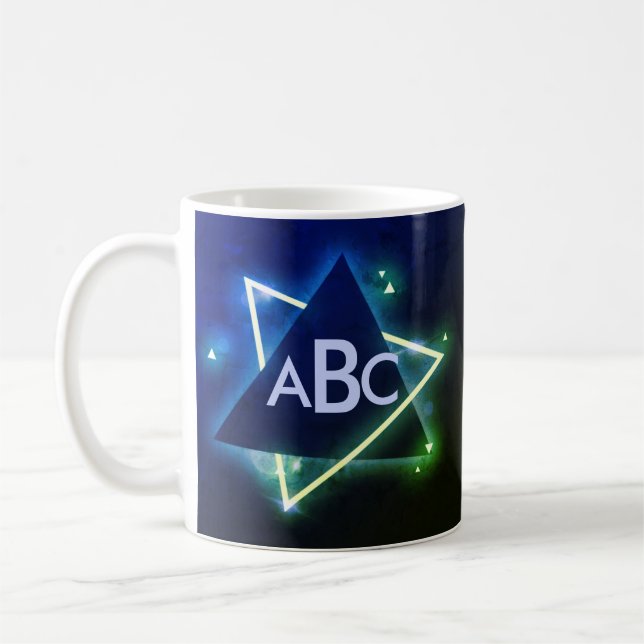 3 Initial Monogram Letter Blue Green Space Shape C Kaffeetasse (Links)