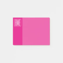 3 Initialen Monogramm | Weiß auf Hot Pink