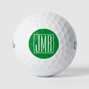 3 Initialmonogramm   Grün/Weiß Golfball