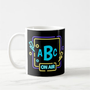 3 Initialmonogramm Letter Blue Yellow on Air Coffe Kaffeetasse