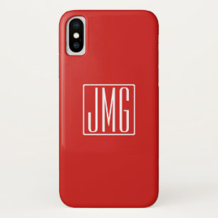 3 Initialmonogramm   Rot und Weiß (oder Farbtöne) Case-Mate iPhone Hülle