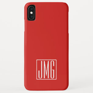 3 Initialmonogramm   Rot und Weiß (oder Farbtöne) Case-Mate iPhone Hülle