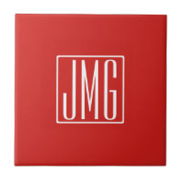 3 Initialmonogramm | Rot und Weiß (oder Farbtöne)