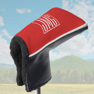 3 Initialmonogramm   Rot und Weiß (oder Farbtöne) Golf Headcover