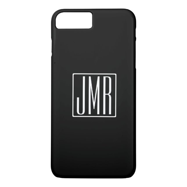 3 Initialmonogramm | Schwarz/Weiß (oder Farbtöne) Case-Mate iPhone Hülle (Rückseite)
