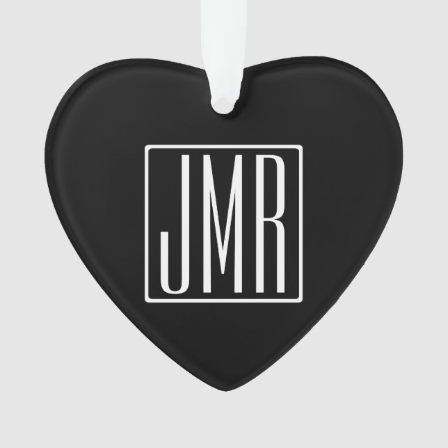 3 Initialmonogramm | Schwarz/Weiß (oder Farbtöne) Ornament (Vorderseite)