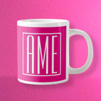 3 Initialmonogramm | Weiß auf heiß rosa