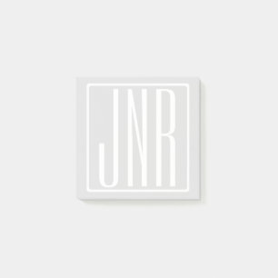 3 Initialmonogramm   Weiß und sehr leicht grau Post-it Klebezettel