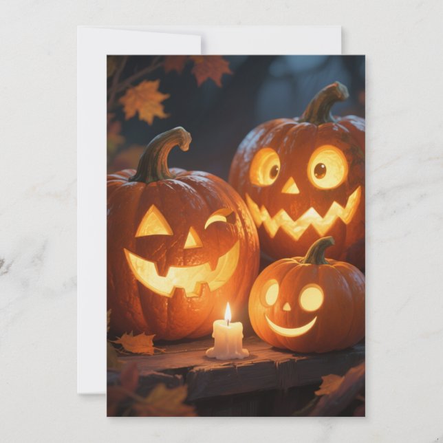 3 Jack-O-Lanterns-Karte Dankeskarte (Vorderseite)