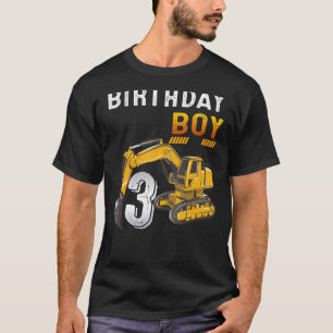 3 Jahre alt 3. Geburtstag Baufahrzeug Excav T-Shirt