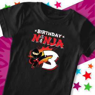 3 Jahre alt Comic Book Style Ninja 3. Geburtstag T-Shirt