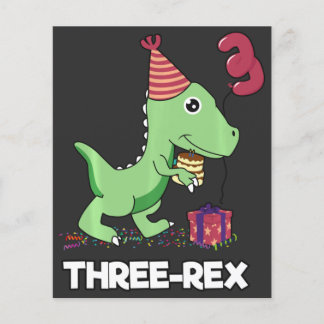 3 Jahre alt Geburtstag Junge Dinosaurier Drei Rex  Flyer