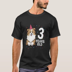 3 Jahre alt Geburtstagsschellie Hund Welpe 3. Part T-Shirt