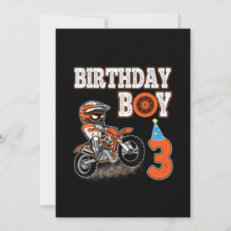 3 Jahre alt Kind - Geburtstagskind - Dirt Bike - M Einladung
