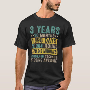 3 Jahre alte Geschenke Vintage Awesome 3. Geburtst T-Shirt