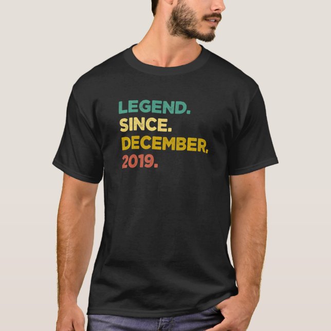 3 Jahre alte Legende Seit Dezember 2019 3. Geburts T-Shirt (Vorderseite)