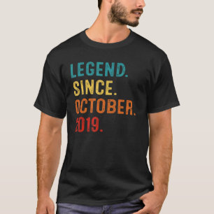 3 Jahre alte Legende seit Oktober 2019 3. Birthda T-Shirt