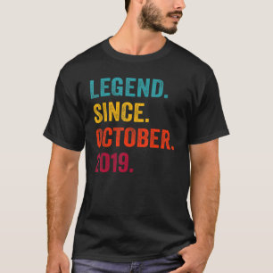 3 Jahre alte Legende seit Oktober 2019 3. Geburtst T-Shirt