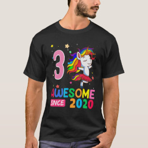 3 Jahre Alte Mädchen Teens Unicorn 3. Geburtstag T-Shirt