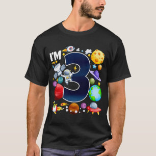 3 Jahre alte Planeten Astronaut Geburtstagsraum 3. T-Shirt