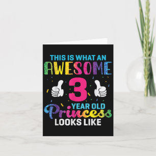 3 Jahre alte Prinzessin Geburtstag Zitat 3. Geburt Karte