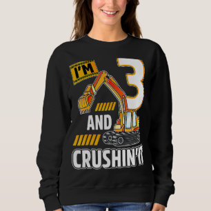 3 Jahre alter Fahrzeuge Baubagger Birthda Sweatshirt