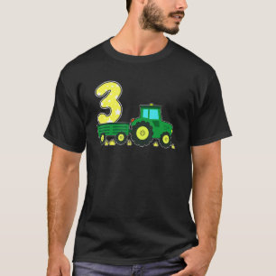 3 Jahre alter grüner Bauernhof Traktor Geburtstags T-Shirt
