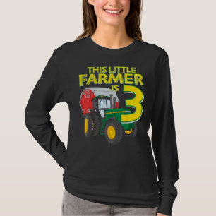 3 Jahre alter grüner Bauernhof Traktor Geburtstags T-Shirt