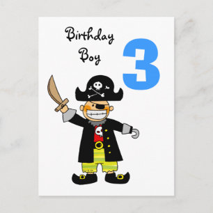 3 Jahre alter Piratenjunge Postkarte