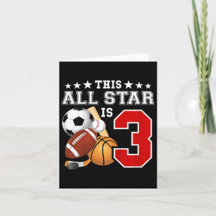 3 Jahre alter Sportstar Geburtstagsparty Alle Spor Karte