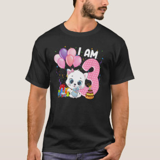 3 Jahre altes 3. Geburtstags-Shirt Kitty Girl Love T-Shirt