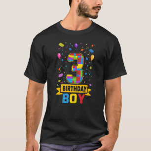3 Jahre altes Gebäude blockiert 3. Geburtstag Boy T-Shirt