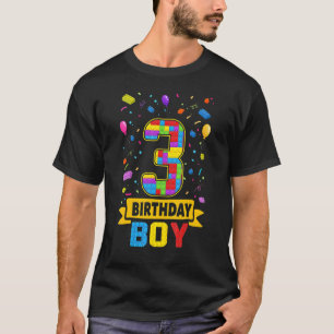 3 Jahre altes Gebäude blockiert 3. Geburtstag Boy T-Shirt
