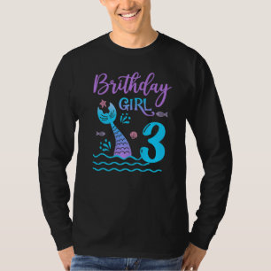 3 Jahre Altes Geschenk Meerjungfrau Schwanz 3. Geb T-Shirt
