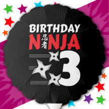 3 Jahre altes Ninja Party Sterne Kinder 3. Geburts