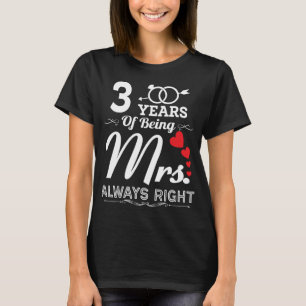 3 Jahre Ehefrau 3. Hochzeitstag T-Shirt