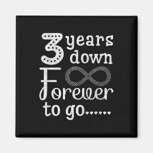 3 Jahre für immer, um Niedlichen 3. Hochzeit Anniv Magnet