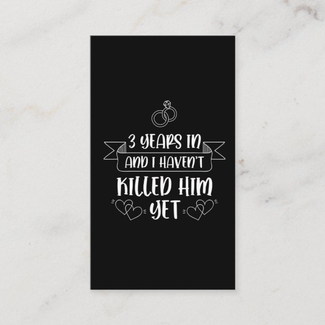 3 Jahre Husband Ehefrau 3. Hochzeitstag Visitenkarte (Vorderseite)