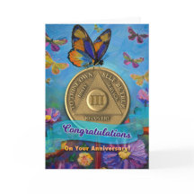 3 Jahre OM Jubiläum Münzschmetterlinge Blume